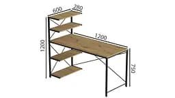 Комп'ютерний стіл Ferrum-decor Джек 75x120x60 Чорний ДСП Артизан (FRD-104384) - мініатюра 3