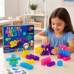 Конструктор дитячий силіконовий прозорий Magic Gummy Bloc 40 деталей