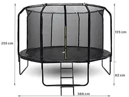 Батут садовий SkyFlyer Black зі сходами 12 футов 366 см (TR0035) - мініатюра 7