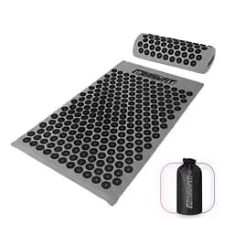 Массажный коврик Easyfit с подушкой (аппликатор Кузнецова) Серый с черным (EF-2709-GB)