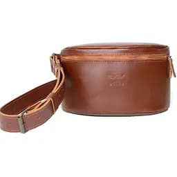Шкіряна поясна сумка світло-коричнева