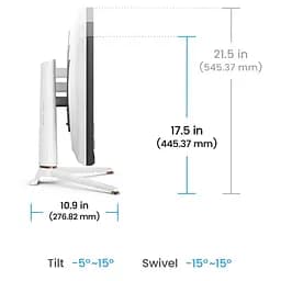 Монітор TFT 27" BenQ EX271U, 4K UHD, IPS, 165Гцб 1ms, HDMI, DP, USB-C, HAS, Pivot, чорно-білий (9H.LN2LB.QBE) - мініатюра 3