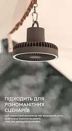 Портативний акумуляторний вентилятор з підсвічуванням Kinscoter DQ-212 діаметр 18 см батарея 10 000 mAh, Grey - мініатюра 2