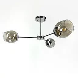 Сучасна стельова люстра в хромі на 3 плафони Line.F 91069/3 CR