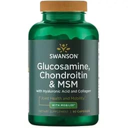 Глюкозамин, хондроитин и МСМ Swanson 90 капсул