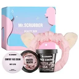 Подарочный набор Mr.Scrubber Fresh&Comfort: Маска для лица 150 г + Повязка для волос + Крем для лица 30 мл