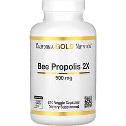 Прополіс бджолиний California Gold Nutrition Bee Propolis 2X 500 мг 240 капсул