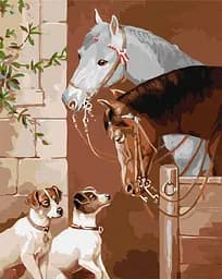 Набір для розпису по номерах Зустріч у стайні, 40x50 см, КНО4361