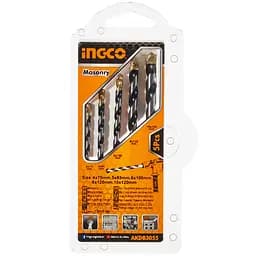 Набір свердел по цеглі та бетону Ingco 4-10 мм 5 шт (AKDB3055)