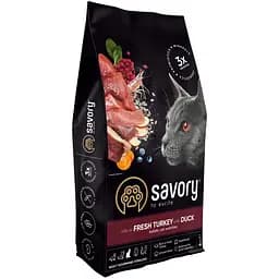 Корм сухий Savory Adult Cat для стерилізованих котів з індичкою та качкою 8 кг