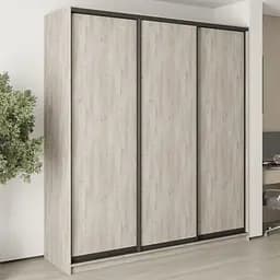 Шкаф-купе трехдверный MebelStar Стандарт BG 3ДСП 220x45x240 см Аляска серый (MBS-8608)