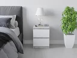 Тумбочка на 2 шухляди Moreli T-225 Ш400/В530/Г400 Бетон-Білий - мініатюра 3