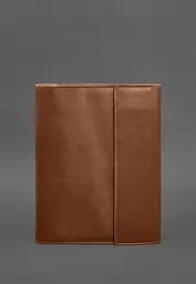 Шкіряна папка для документів "Сімейна" А4 на сегрегаторі з файлами світло-коричнева