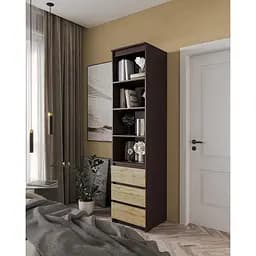 Пенал відкритий з шухлядками Moreli T-219 500x2117x498 мм Венге магія/Дуб аппалачі (mo-t219-venge-apalach)