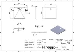 Душовий піддон Miraggio Brugge 900 mirastone gray 0000456 Сірий - мініатюра 5