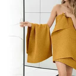 Рушники вафельні Cosas Greek Waffle Marigold CS1 2 шт., 75x95 см/75x130 см, гірчичні/пісочні - мініатюра 10