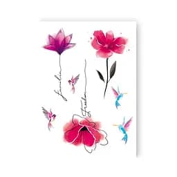Набір тимчасових татуювань Квіти акварель Freedom LB-152