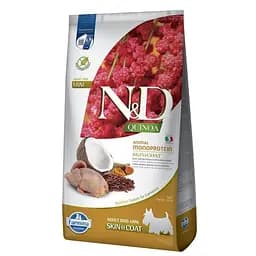 Сухий корм для собак дрібних порід Farmina N&D Quinoa дієтичне харчування при харчовій алергії з перепелом, кіноа, кокосом та куркумою 7 кг