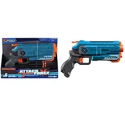 Игрушечный детский пистолет механический и мягкими патронами (6 шт.) (26х15см)