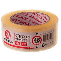 Скотч односторонній Intertool 48 мм х 200 м х 52 мкм прозорий (в упаковці 3 шт.)