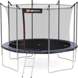 Батут Hop-Sport 10ft (305см) черно-синий с внутренней сеткой (4 ноги)
