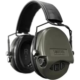 Активні навушники Sordin Supreme MIL AUX SFA з верхнім тримачем зелені