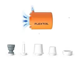 Аккумуляторный насос Flextail Tiny Pump — компактный, двусторонний, оранжевый.