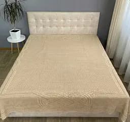 Натуральное муслиновое простыня 200x230 см - дышащая мягкая хлопковая простыня бежевый