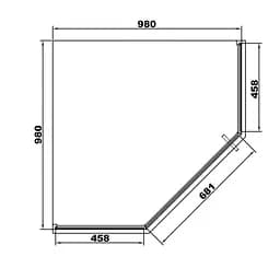 Душова кабіна Eger A Lany 100x100 п'ятикутна (без піддону) 599-553/1 Black - мініатюра 6