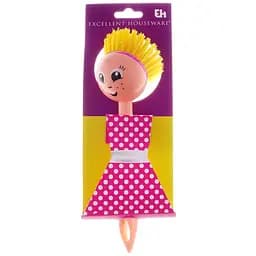 Щетка для посуды Offtop, 24,7х9х6,6 см, розовый с желтым (861948)