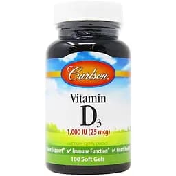 Вітамін D3 Carlson Labs Vitamin D3 1000 МО 100 капсул