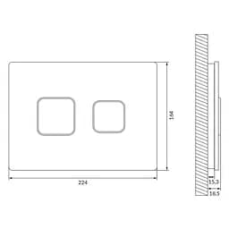 Кнопка змиву Cersanit Accento Square біле скло S97-054 - мініатюра 2