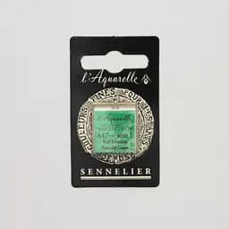 Акварельна фарба Sennelier, полукювета, S1, Смарагдово-зелений (Emerald Green)