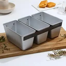 Форма хлібна алюмінієва 3-х секційна для випічки стандартного хліба цеглинки Л7 (36х21х11 см), Полімет 81320