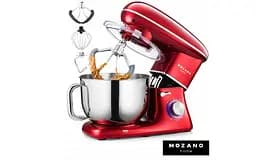 Кухонний комбайн Mozano професійний тістоміс Kitchen Machine 2300 Вт чаша 6,2 л Red Кулінарна книга в подарунок - мініатюра 7