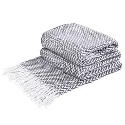 Плед хлопковый Love You Зигзаг 200x220 см серый 4632