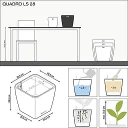Вазон Lechuza Quadro Premium LS 28 сіро-коричневий (16145) - мініатюра 3