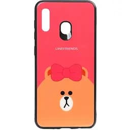 Чохол-накладка Toto Cartoon Print Glass Case HuAwei Y7 2019 Line friends Brown