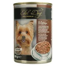 Вологий корм для собак Edel Dog, з індичкою та печінкою, 400 г