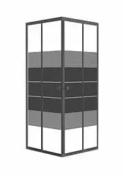 Душевая кабина квадратная RJ Velum 90x90 раздвижная стекло Black Linia 4 мм без поддона black matt 90BRZ082Linia, Чер ный матовый, интимато