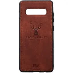 Чохол-накладка Toto Deer Shell With Leather Effect Case Samsung Galaxy S10 Brown