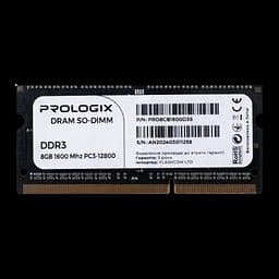 Оперативная память Prologix 8GB SODIMM DDR3 1600MHz (PRO8GB1600D3S)