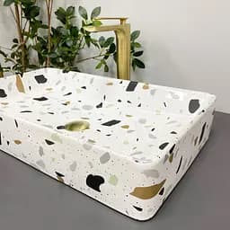 Умивальник VBI Triest terazzo glossy накладний VBI-012706, Цветной - мініатюра 3
