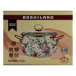Каструля емальована 2 л зі скляною кришкою, flowers Yiwu HP-2-105 - мініатюра 6
