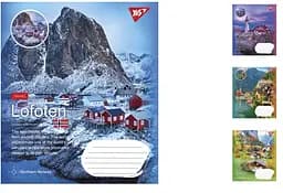 Тетради ученические 18 листов клетка. YES Northern travel, 25 шт. в упаковке