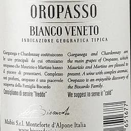 Вино Biscardo Oropasso IGT Veneto, біле, сухе, 13%, 0,75 л - мініатюра 3