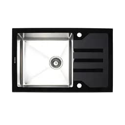 Кухонна мийка Platinum Handmade Black Glass 780x510x200, Чорний