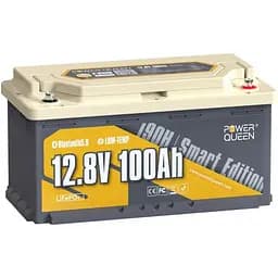 Аккумулятор Power Queen LiFePO4 12V (12.8V/100Ah/1280Wh) (P12V100-RV190-BT-4-AC150) [157272]