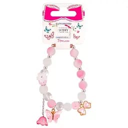 Браслет Lukky Fashion с тремя подвесками розовый (T24784)