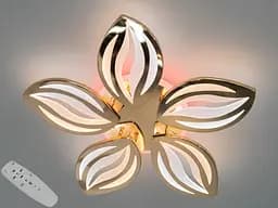 Стельова люстра з диммером і LED підсвічуванням, колір золото, 95W